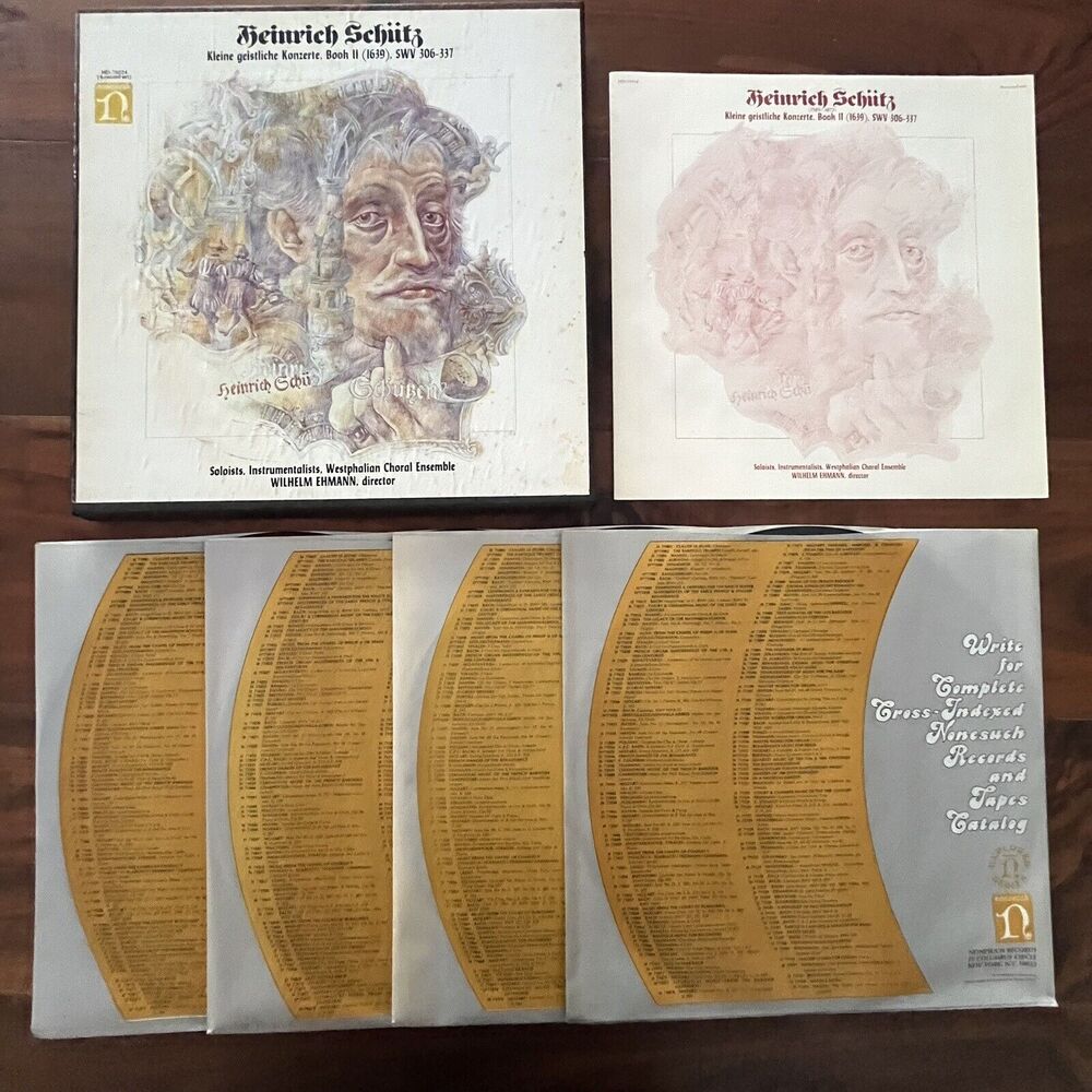 Heinrich Schütz ‎Kleine Geistliche Konzerte Book II (1639) 4xLP Box Set Nonesuch